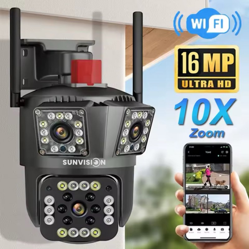 ΕΞΩΤΕΡΙΚΗ ΚΑΜΕΡΑ WiFi 4K, 16MP ΜΕ ΤΡΙΠΛΟ ΦΑΚΟ & 10x ZOOM - SUNVISION