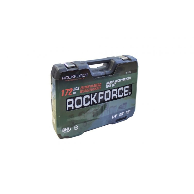 ΣΕΤ ΚΑΣΤΑΝΙΑ ΜΕ ΚΑΡΥΔΑΚΙΑ 172 ΤΕΜΑΧΙΩΝ ROCKFORCE 1/4'', 3/8'', 1/2''