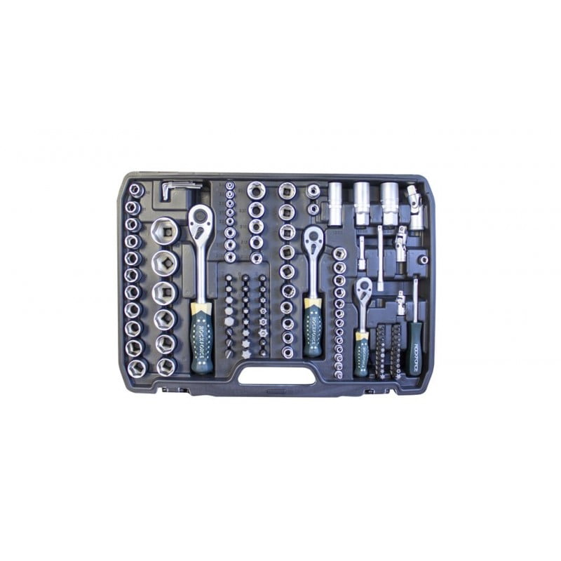 ΣΕΤ ΚΑΣΤΑΝΙΑ ΜΕ ΚΑΡΥΔΑΚΙΑ 172 ΤΕΜΑΧΙΩΝ ROCKFORCE 1/4'', 3/8'', 1/2''