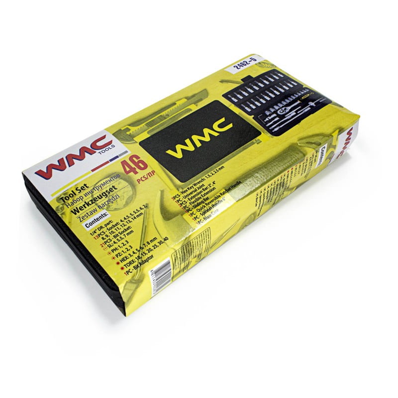 ΣΕΤ ΚΑΣΤΑΝΙΑ ΜΕ ΚΑΡΥΔΑΚΙΑ  46 ΤΕΜ. 1/4' ΕΞΑΓΩΝΑ WMC TOOLS