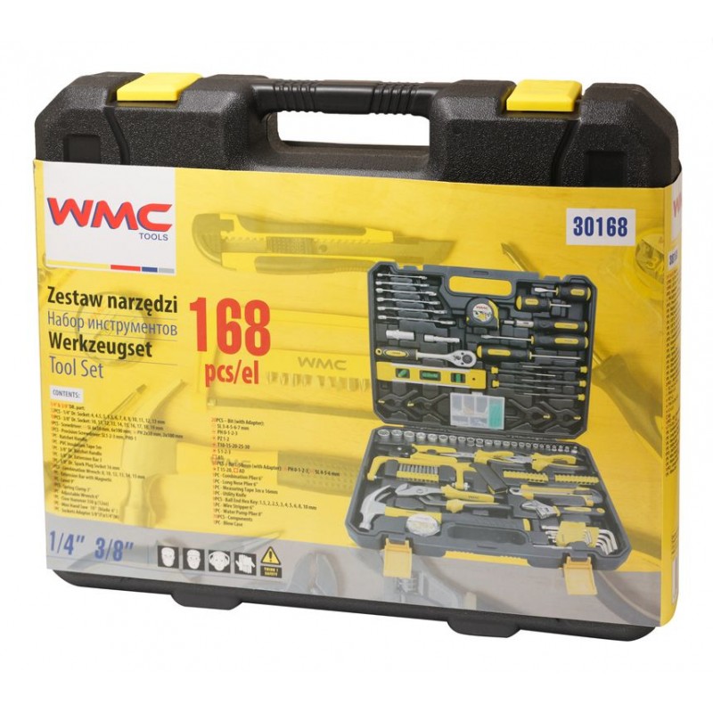 ΣΕΤ ΕΡΓΑΛΕΙΩΝ 168 ΤΕΜΑΧΙΩΝ 1/4“ 3/8“ 4-19mm - WMC
