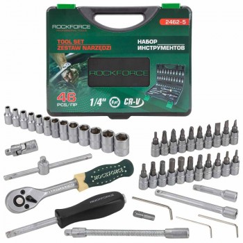 ΣΕΤ ΚΑΣΤΑΝΙΑ ΜΕ ΚΑΡΥΔΑΚΙΑ 1/4″, 46 ΤΕΜΑΧΙΑ – ROCKFORCE