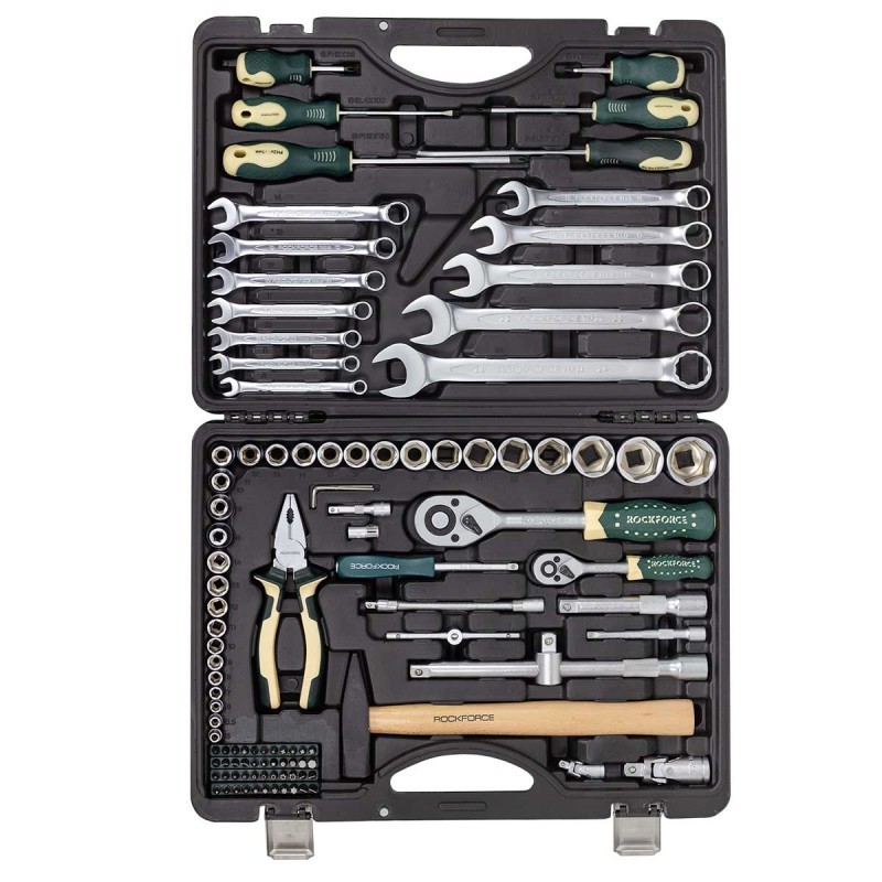 ΣΕΤ ΕΡΓΑΛΕΙΩΝ – ΚΑΣΤΑΝΙΑ 1/2″& 1/4″ , 110 ΤΕΜΑΧΙΩΝ – ROCKFORCE