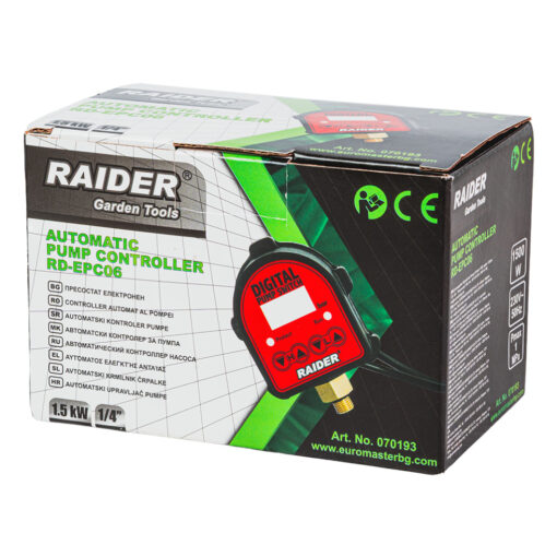 ΨΗΦΙΑΚΟΣ ΕΛΕΓΚΤΗΣ ΠΙΕΣΗΣ ΑΝΤΛΙΑΣ RD-EPC06 1.5KW 1/4 - RAIDER