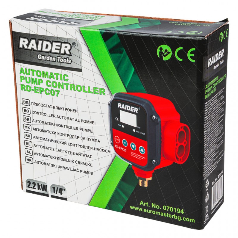 ΗΛΕΚΤΡΟΝΙΚΟΣ ΕΛΕΓΚΤΗΣ ΠΙΕΣΗΣ ΑΝΤΛΙΑΣ RAIDER RD-EPC07 DIGITAL