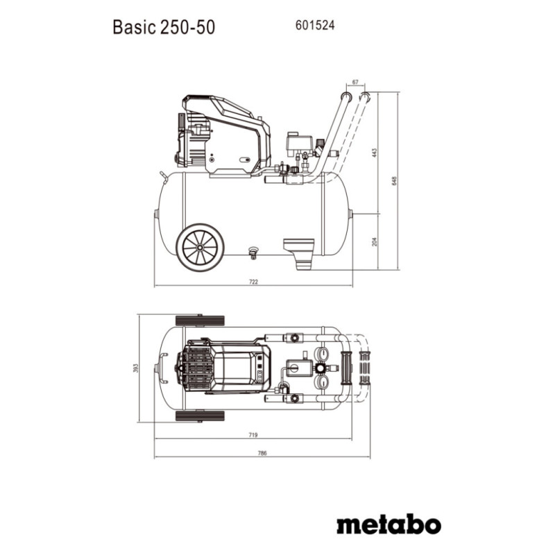 ΑΕΡΟΣΥΜΠΙΕΣΤΗΣ 50L 1500W METABO BASIC 250-50