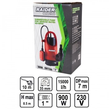 ΥΠΟΒΡΥΧΙΑ ΑΚΑΘΑΡΤΩΝ 900 W, 15000 l/h - Raider RD-WP68