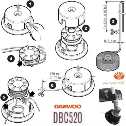 ΧΟΡΤΟΚΟΠΤΙΚΟ ΒΕΝΖΙΝΗΣ DBC520 2.2kW, 3HP, 52cc - DAEWOO