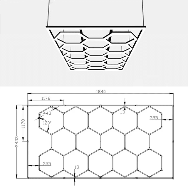 LED KIT HEXAGON ΕΠΑΓΓΕΛΜΑΤΙΚΟ ΦΩΤΙΣΤΙΚΟ ΟΡΟΦΗΣ 14 ΚΥΨΕΛΕΣ 720W,10000 Lumens