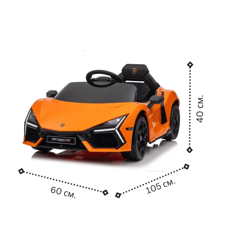 ΠΑΙΔΙΚΟ ΗΛΕΚΤΡΙΚΟ ΑΥΤΟΚΙΝΗΤΟ LAMBORGHINI REVUELTO 2025 4X4 200W 12V ΜΕ ΛΑΣΤΙΧΑ EVA