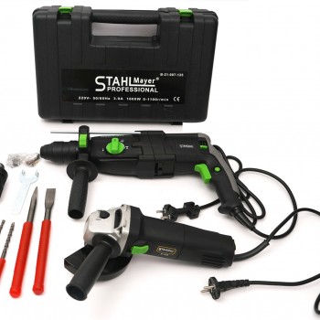 ΣΕΤ ΚΡΟΥΣΤΙΚΟ ΔΡΑΠΑΝΟ & ΓΩΝΙΑΚΟΣ ΤΡΟΧΟΣ 1600w – STAHLMAYER