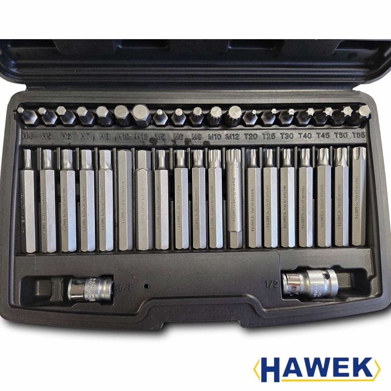 ΣΕΤ ΚΑΡΥΔΑΚΙΑ - ΜΥΤΕΣ 4401, ΤΥΠΟΥ Hex, XZN και Torx, 1/2", 3/8", 40 ΤΕΜΑΧΙΑ - HAWEK