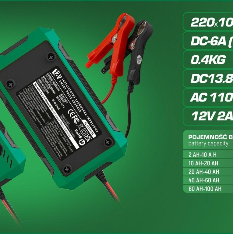 ΦΟΡΤΙΣΤΗΣ ΜΠΑΤΑΡΙΑΣ ΑΥΤΟΚΙΝΗΤΟΥ  6А, 12V , 2AH-100AH - ROCKFORCE