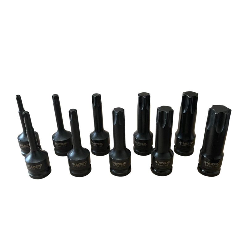 ΚΑΡΥΔΑΚΙΑ TORX ΚΑΙ ΚΑΡΕ ΥΠΟΔΟΧΗΣ 1/2” ΣΕΤ 10 ΤΜΧ – HAWEK