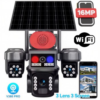 ΗΛΙΑΚΗ ΚΑΜΕΡΑ ΑΣΦΑΛΕΙΑΣ 16MP ΜΕ 3 ΦΑΚΟΥΣ, WI-FI, ΣΥΝΑΓΕΡΜΟ & NIGHT VISION - SUNVISION