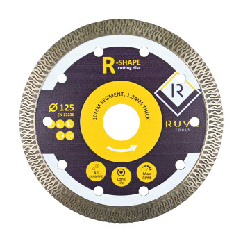 Διαμαντόδισκος RUVE R-shape 125mm για καθαρή κοπή γρανίτη