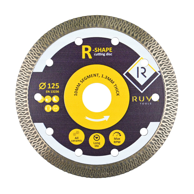 Διαμαντόδισκος RUVE R-shape 125mm για καθαρή κοπή γρανίτη