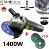 ΓΩΝΙΑΚΟΣ ΤΡΟΧΟΣ 125mm, 1400w - STAHLMAYER Black + 10 ΔΙΣΚΑΚΙΑ ΓΙΑ ΜΕΤΑΛΛΟ